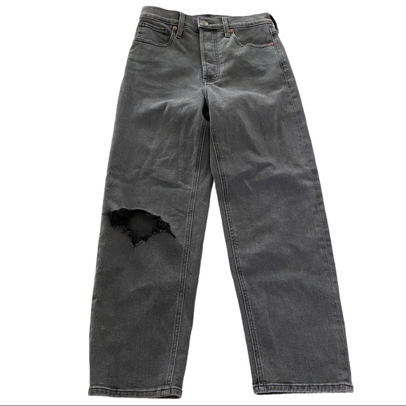 Express NWOT Gray Ripped Dad Jean 2 - Picture 1 of 6